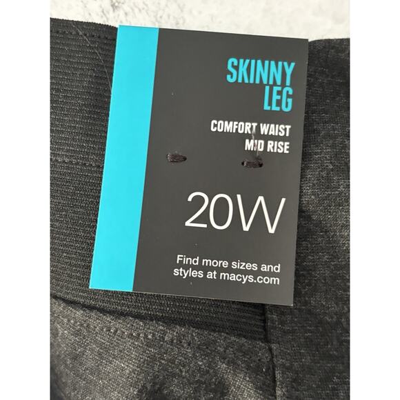 Style & CO Womens Skinny Leg Comfort Waist Mid Rise Deep Grey Hthr 20W Plus Size - Picture 5 of 8